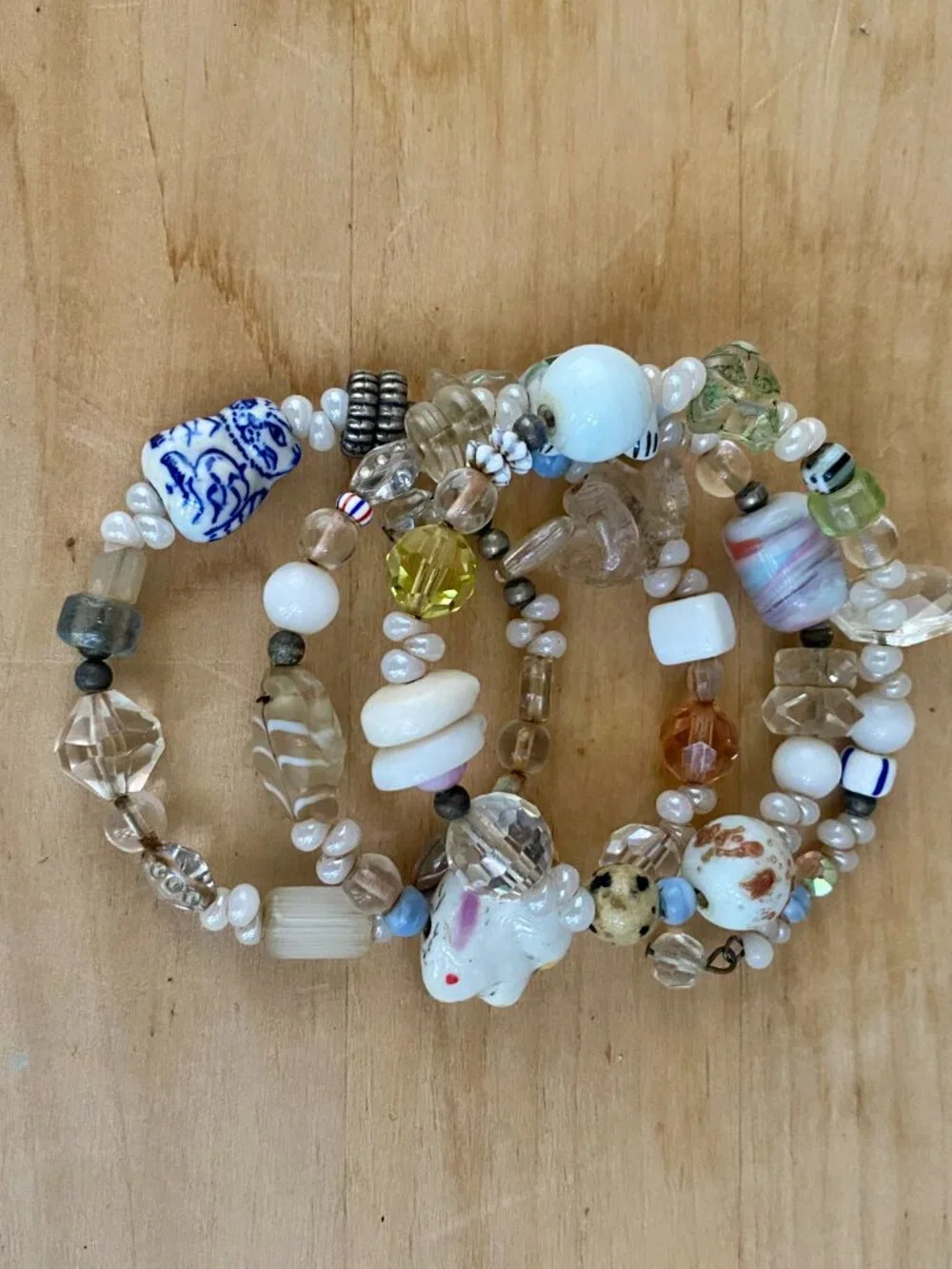 Vintage Bracelet - Artisan made, unique (made to order), animals, memory wire.